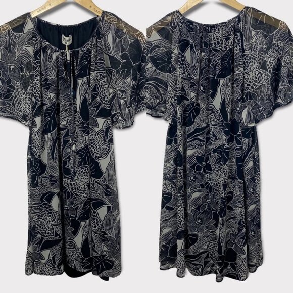 NWT Show Me Your Mumu Floral Print Flutter Hippie Boho Mini Dress Short Sleeves - Picture 5 of 12